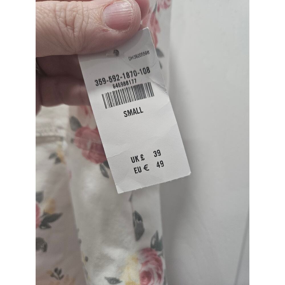 NWT Hollister y2k Inspired White Floral Babydoll Denim Dress Size S Mini - Picture 3 of 8